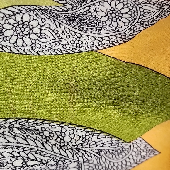 Paisley print bright long sleeve Union Made Vintage top size M - Picture 7 of 12